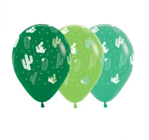 Sempertex 30cm Cactus Fashion Assorted Latex Balloons 12PK - Pack of 12