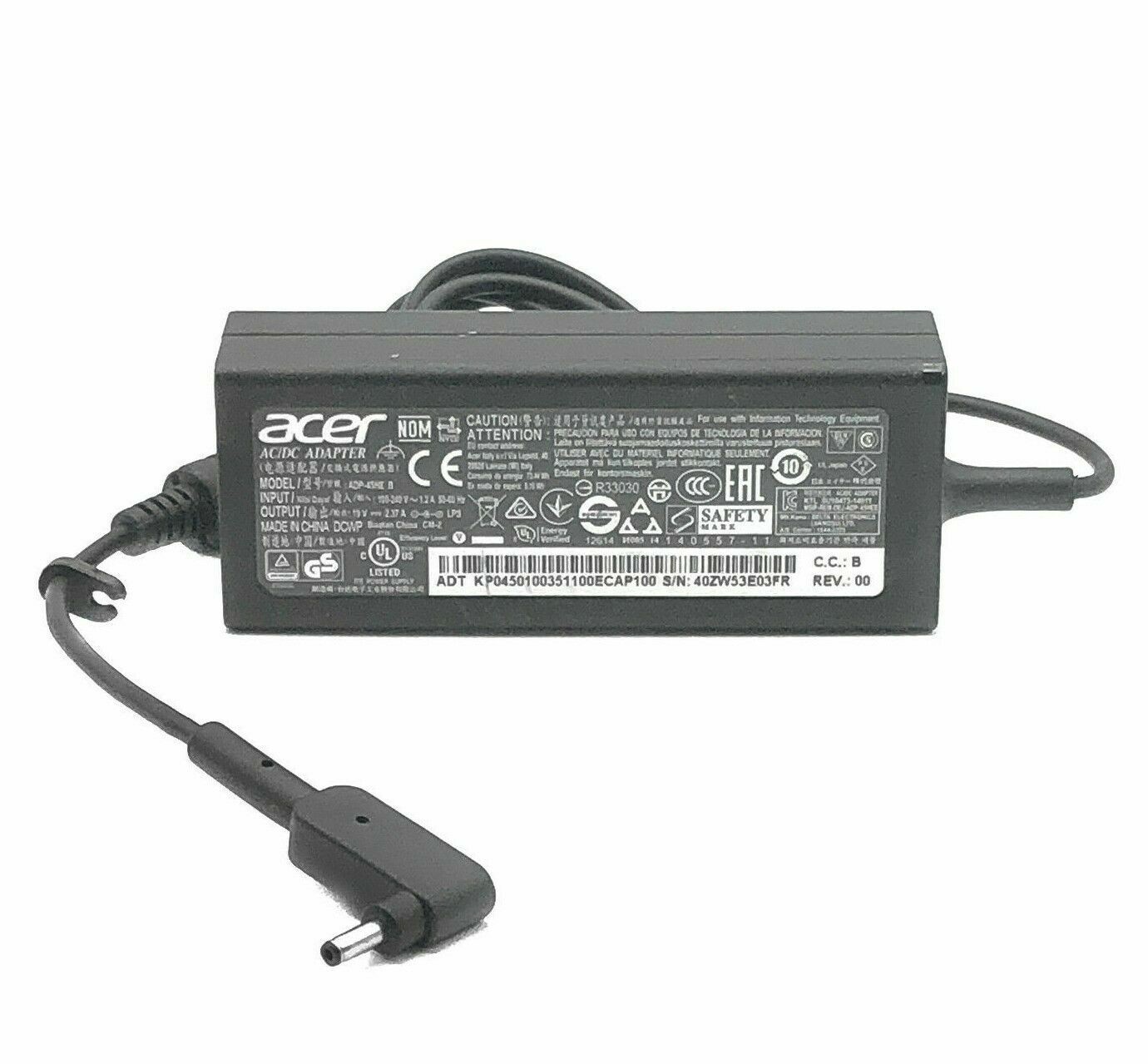 ACER 45W POWER ADAPTOR [19V 2.37A][1.7X5.5MM]