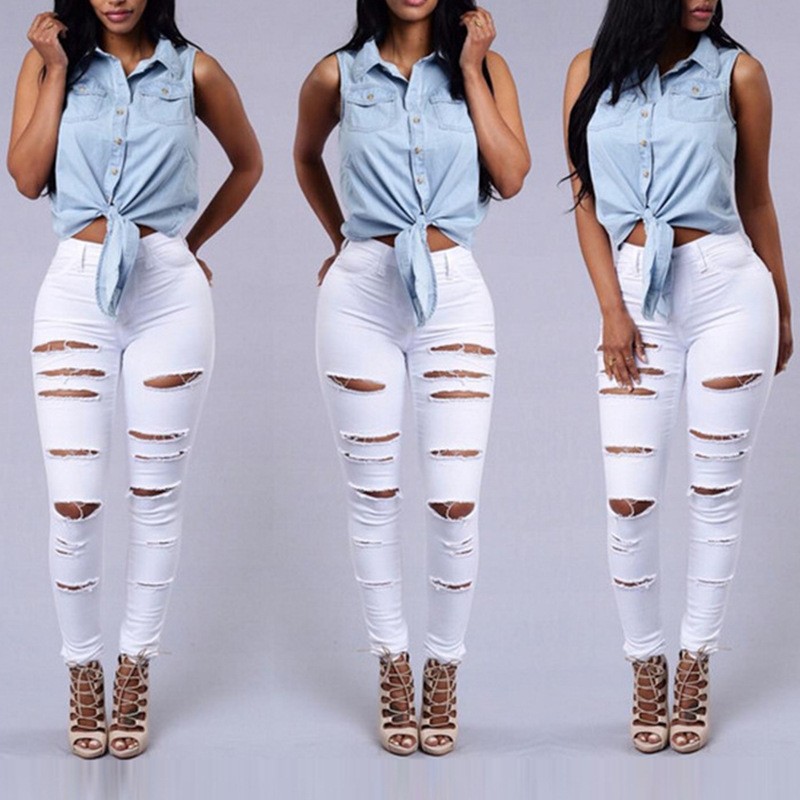 Sexy Ripped Denim Jeans for Women