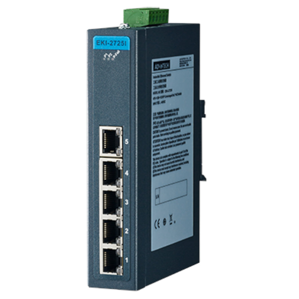 Advantech EKI-2725I-CE 5-Port Unmanaged GbE Ethernet Switch Wide Temp