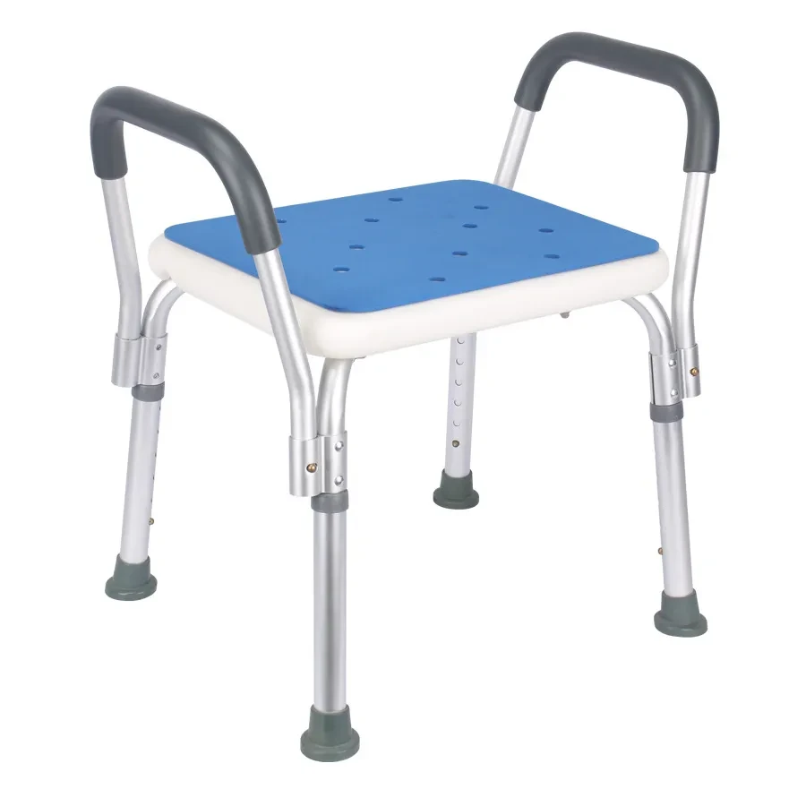 Toilet Bathroom Bathtub Shower Stool With Armrest Non-slip Cushion
