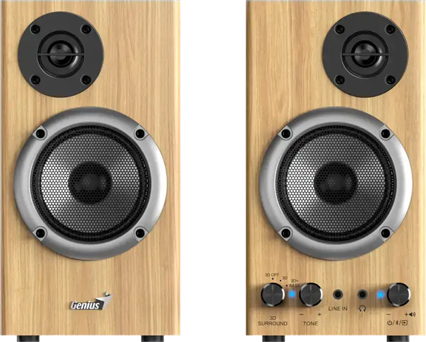 Genius SP-HF520BT Bluetooth 2-Way Wooden Speakers