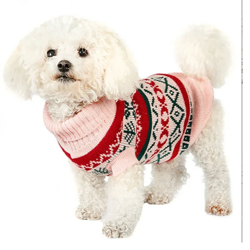 Pet Sweater Leaf Pattern Lapel Sweater