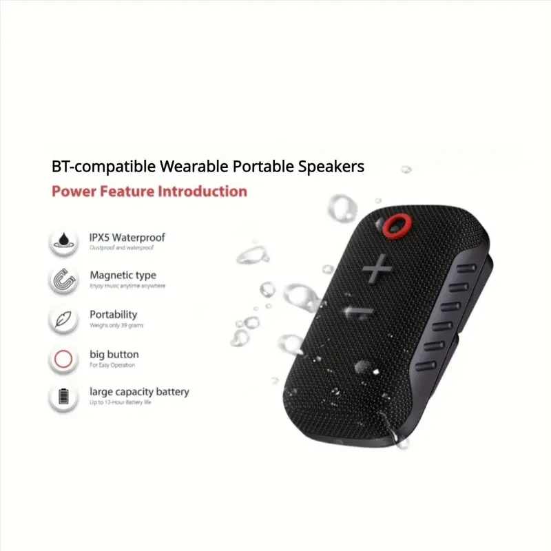 2024 Upgraded Wearable Wireless Speaker with Magnetic Clip