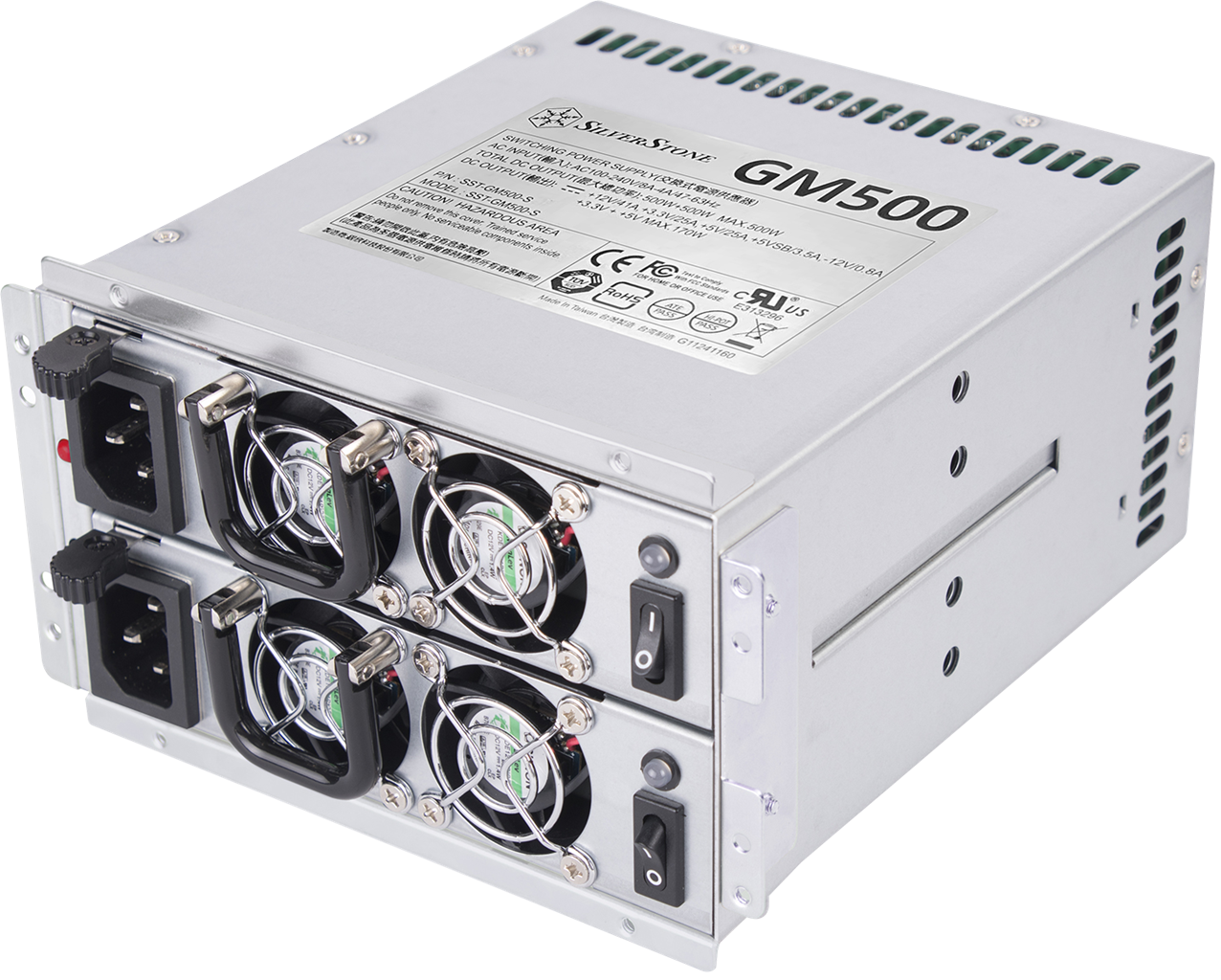 Silverstone GM500-S 500W+500W mini redundant Silver PSU