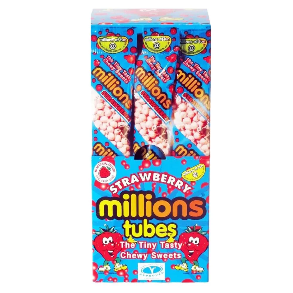 Millions Strawberry Tubes 12 x 55g