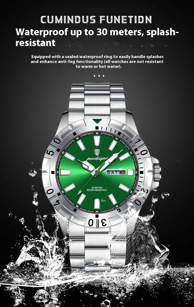 Swiss Brand Waterproof Fashion New Men's Super Strong Luminous Watch