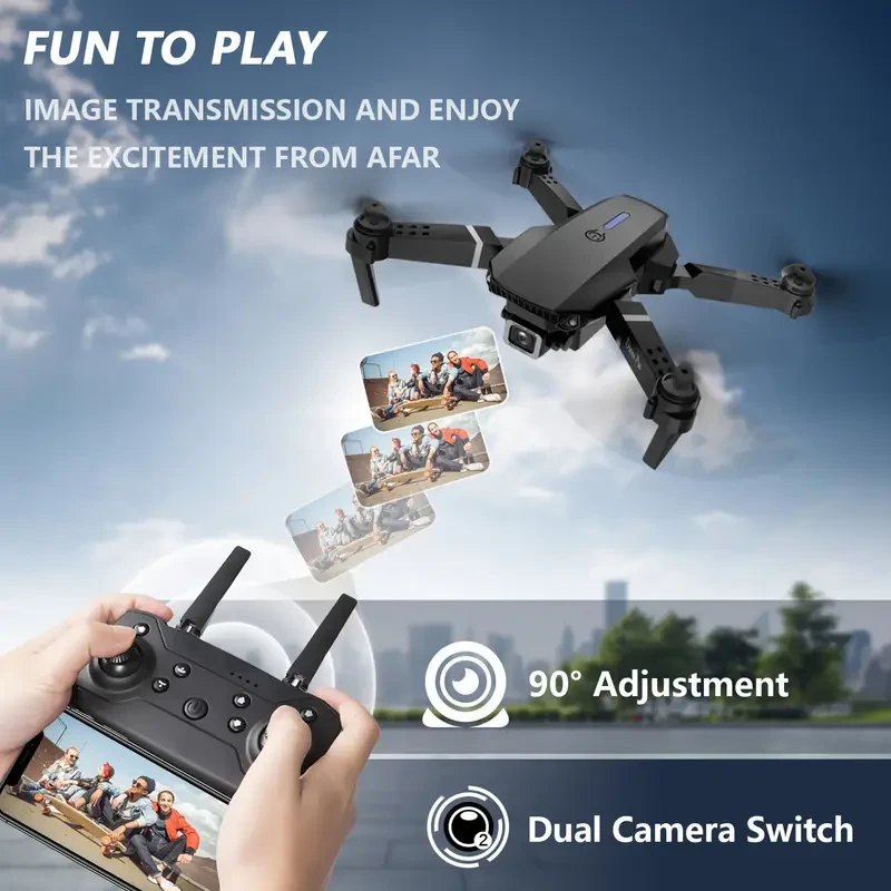 E88 Remote Control Aircraft HD Dual Camera Foldable Drone for Beginners and Enthusiasts