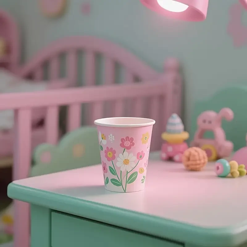 Custom 9oz Thickened Disposable Paper Cups  Ideal for Hot and Cold Drinks, Perfect for Corporate Promotions