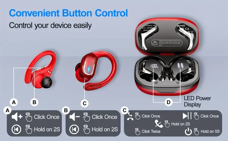 LIFEBEE Wireless Earbuds for Running and Sports: Pure Bass Sound and Secure Fit for Active Lifestyles