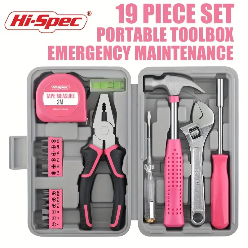 Hi-Spec Pink Home Repair Tool Kit: Stylish and Practical DIY Tool Set for Women