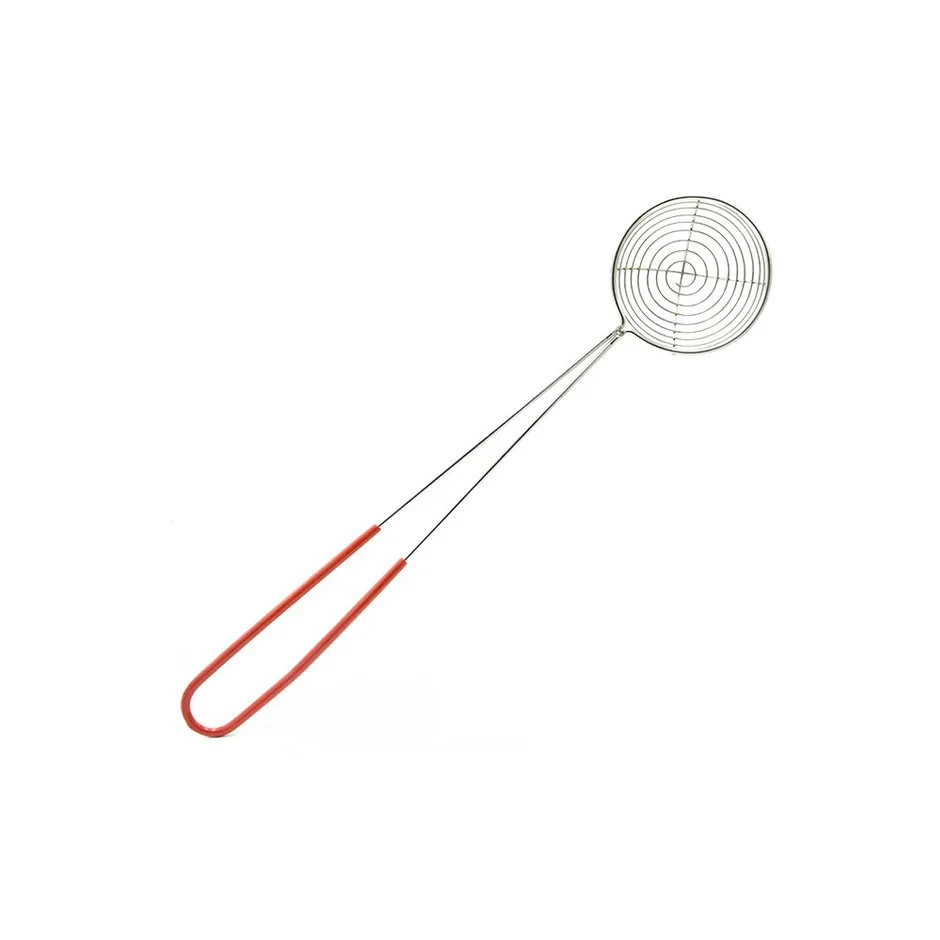 Stainless Steel Spiral Skimmer Steamboat 7cm (Red Handle)