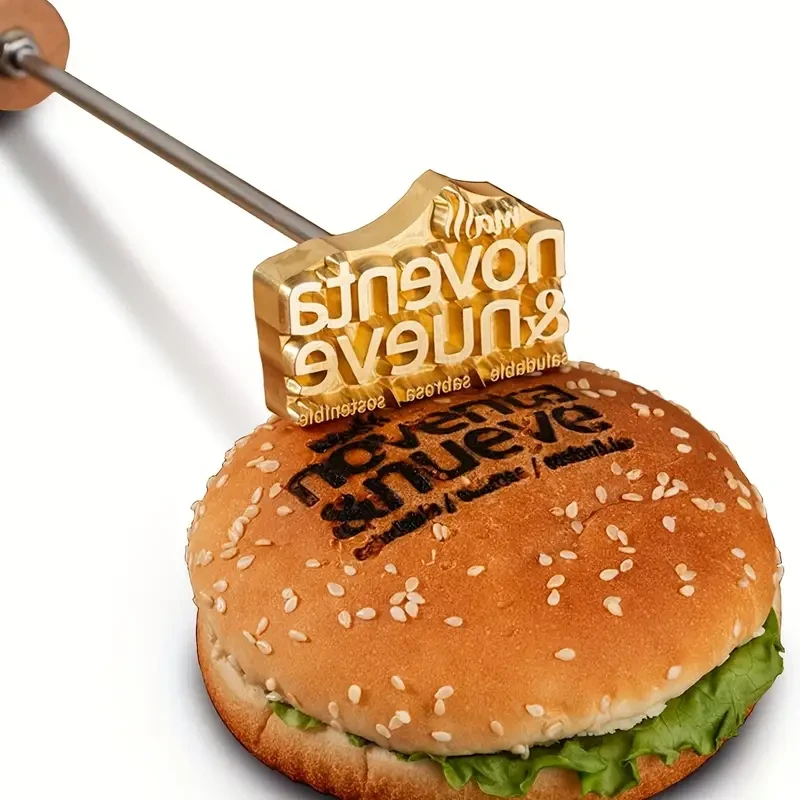 CRAWELL Personalized Branding Iron  High-End Brass Stamp for Burgers, BBQ & More