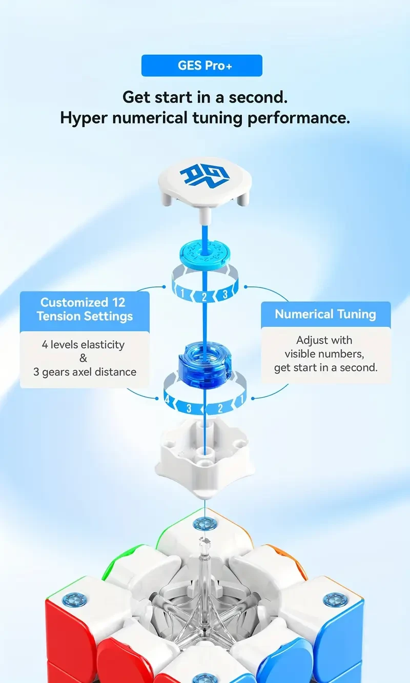 GanCube GAN356 M E 3x3 Magnetic Speed Cube  Stickerless Educational Puzzle Toy