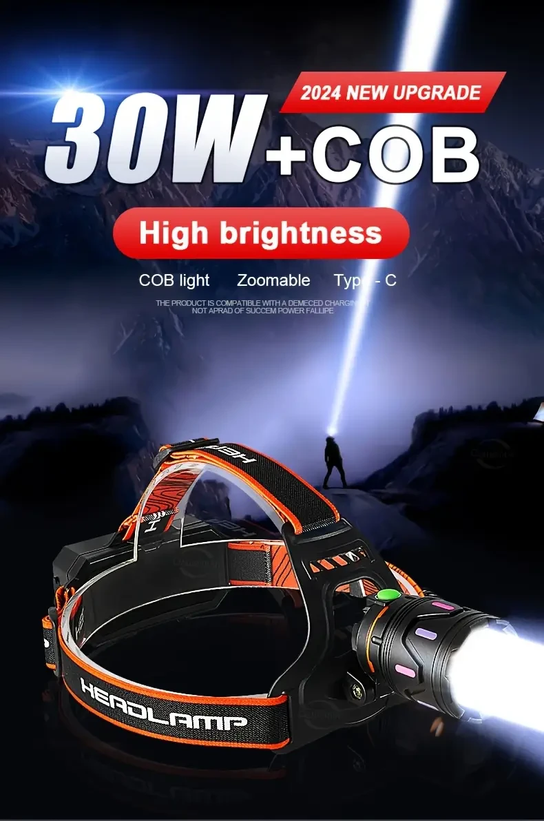 Paweinuo Ultra-Bright Rechargeable LED Headlamp  3000 Lumens, 800m Beam Range