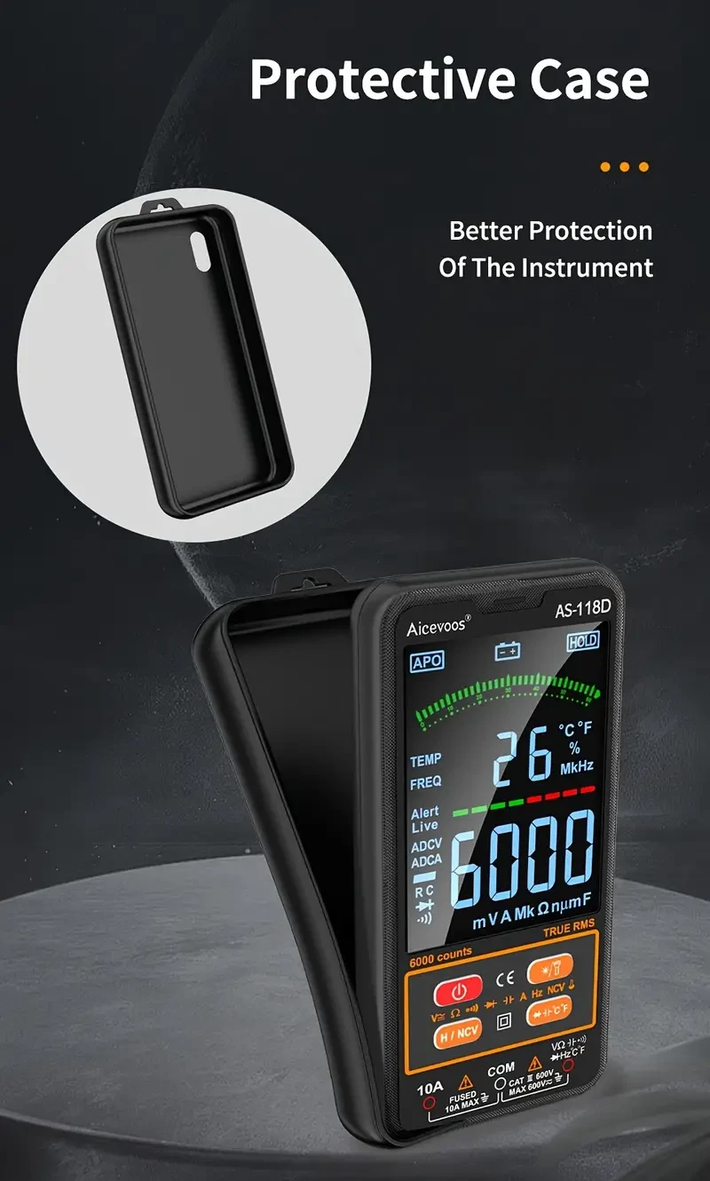 AICEVOOS Smart Digital Multimeter  Auto-Ranging Electrical Tester for Voltage, Current & Resistance