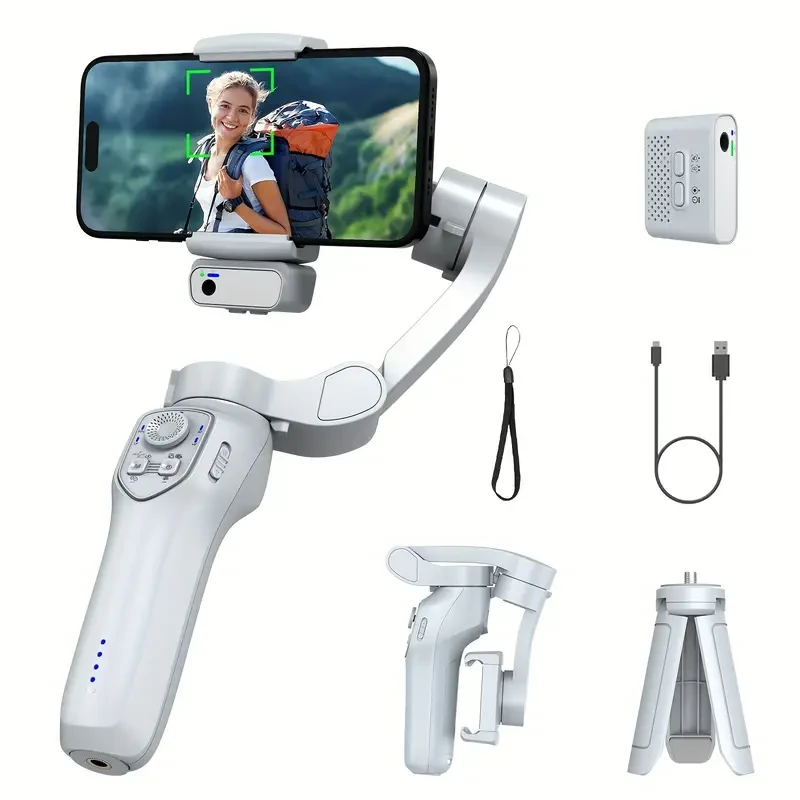 COMITOK L7C Pro 3-Axis Handheld Gimbal Stabilizer  Foldable, Smart Gesture Control & USB Rechargeable