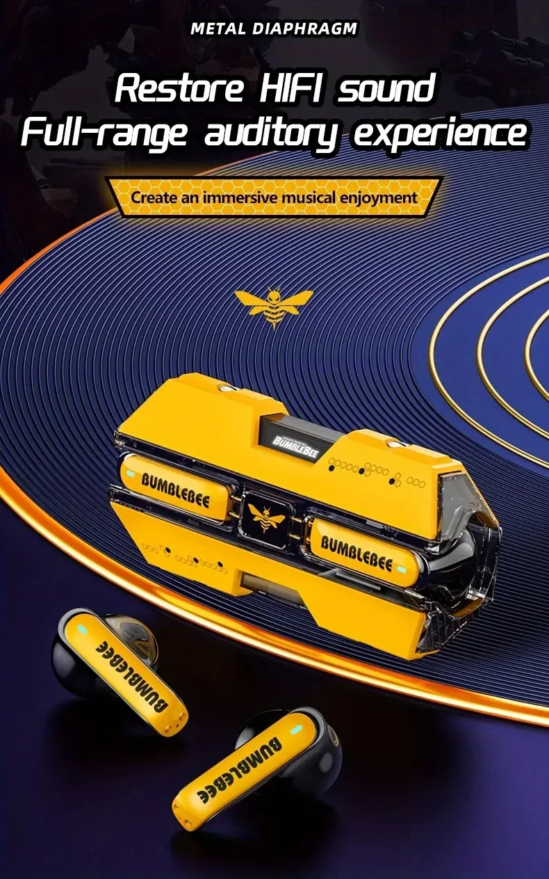 Transformers TF-T01 Wireless In-Ear Earphones  Noise-Cancelling Bluetooth Headphones with Type-C Charging