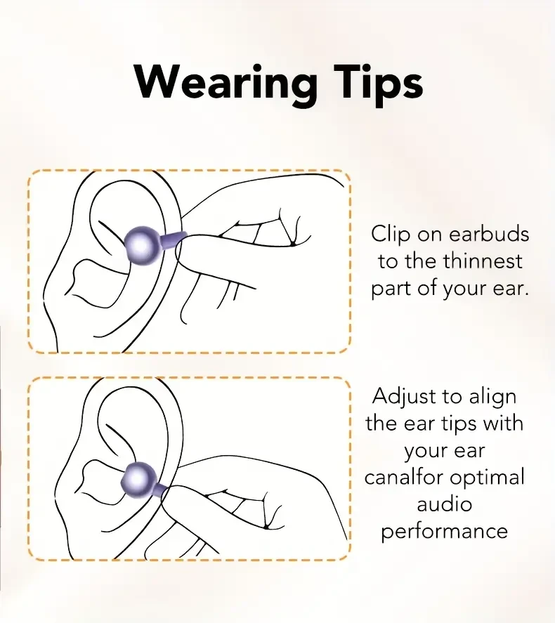 MINISO MS201 BT V6.0 Wireless Translator Ear Clip-On Buds  60H Battery, Touchscreen Case & AI Translation