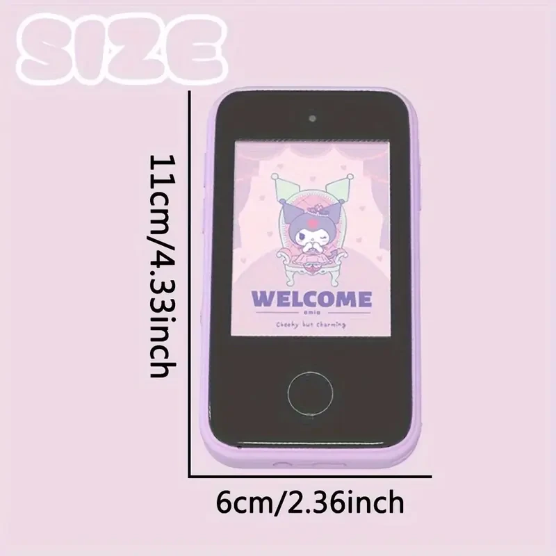 [Authorized] Sanrio Kuromi Smart Camera Mobile Phone Toy Set  Dual Cameras, 600mAh Battery & Cute Stickers
