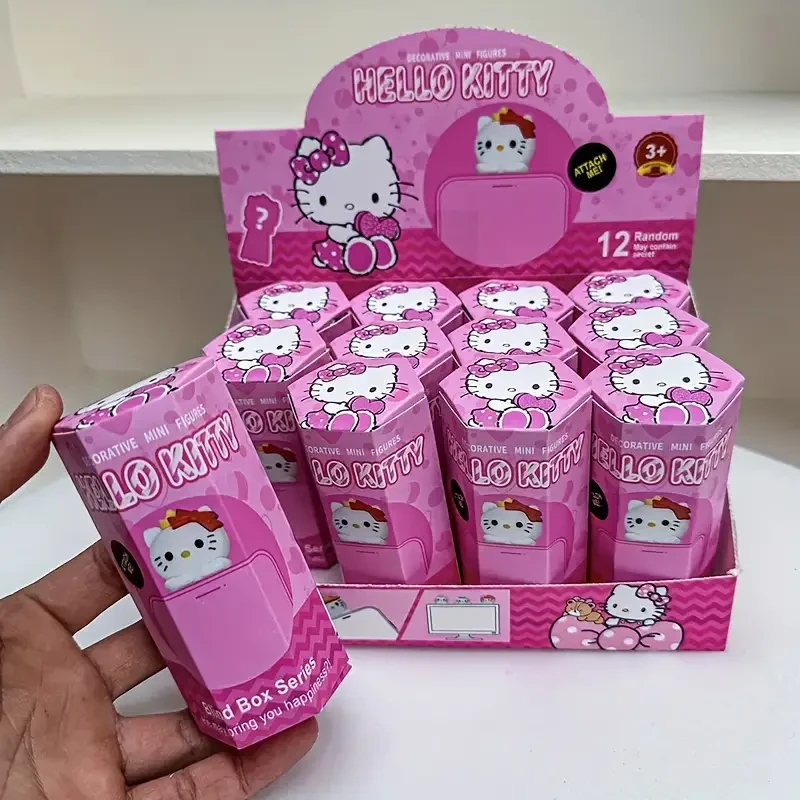 Sanrio Kuromi & Hello Kitty Party Angel Figurine Stickers  12-Piece Random Collectible Set