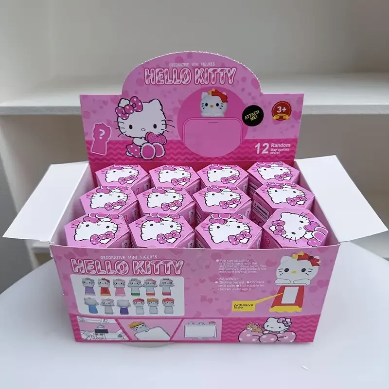 Sanrio Kuromi & Hello Kitty Party Angel Figurine Stickers  12-Piece Random Collectible Set