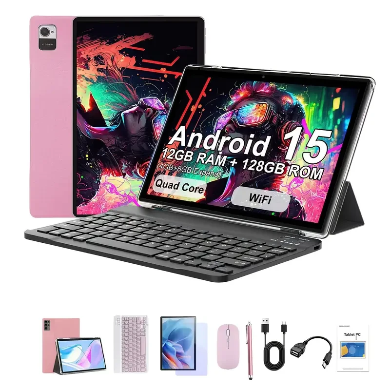 CRELANDER W30 Pro 2-in-1 Android 15 Tablet PC  12GB RAM, 128GB Storage & 10.1-Inch Display