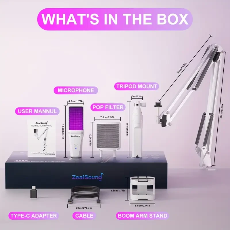 ZealSound Professional USB Gaming Microphone Kit