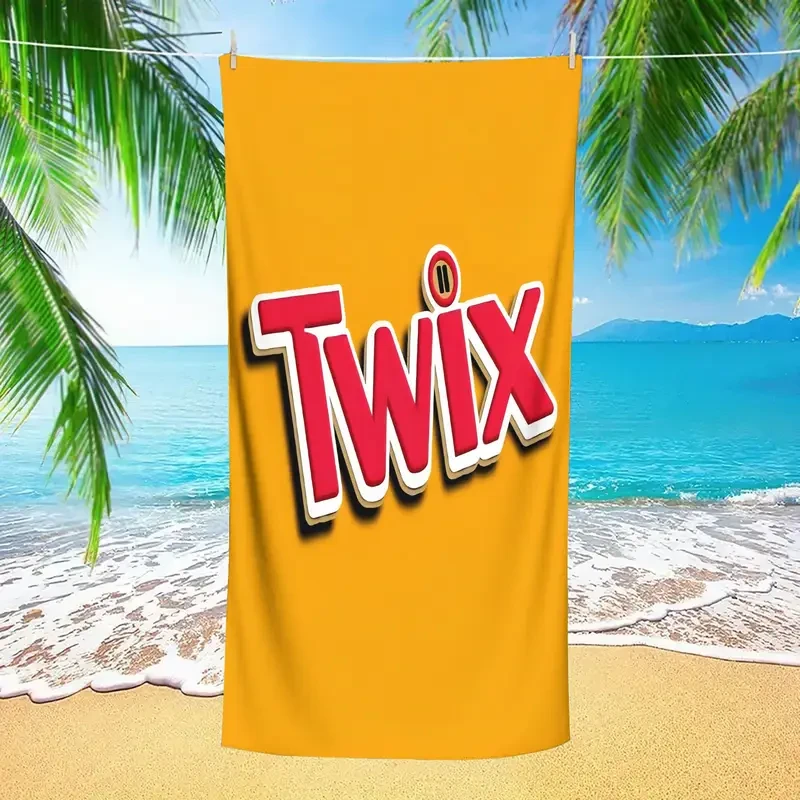Twix Chocolate Logo Quick-Dry Travel Towel  Microfibre with Drawstring Storage Bag