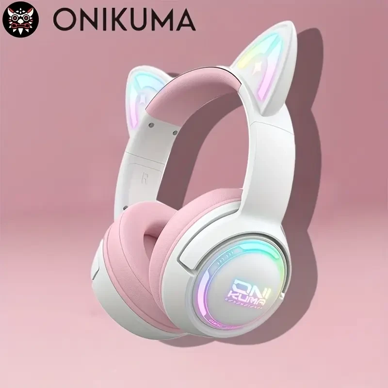 ONIKUMA GT838 Wireless Gaming Headset  RGB LED, Noise-Cancelling Mic, USB-C