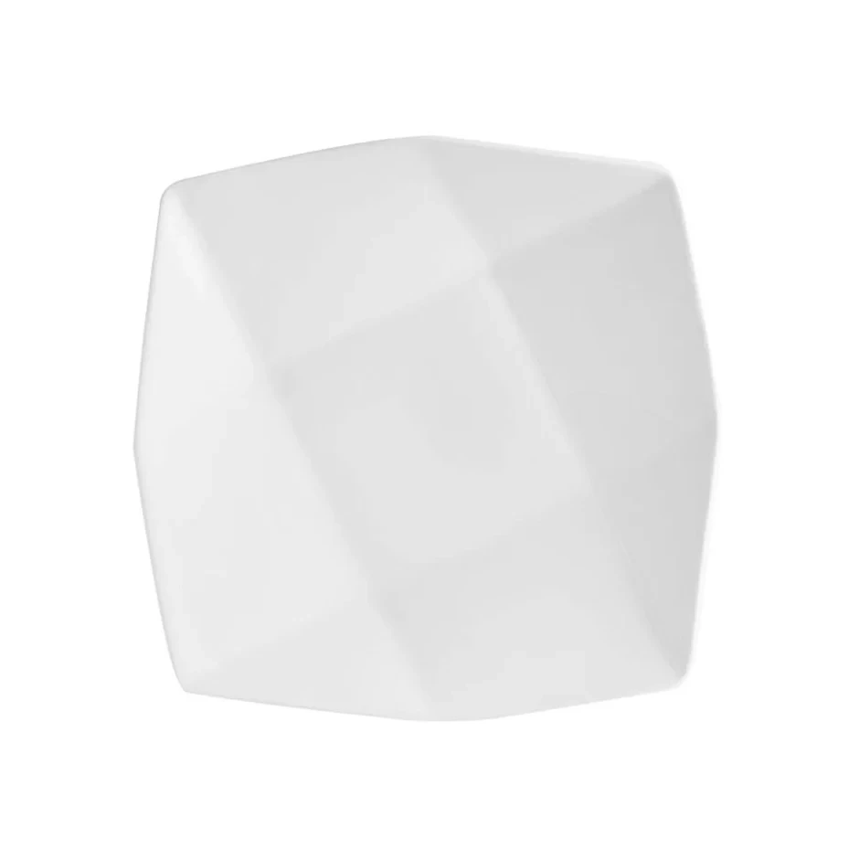 Crockery Plate Checkered White 9"