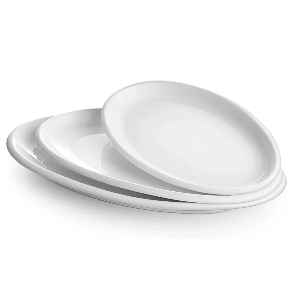 Crockery Plate Oval White 8"