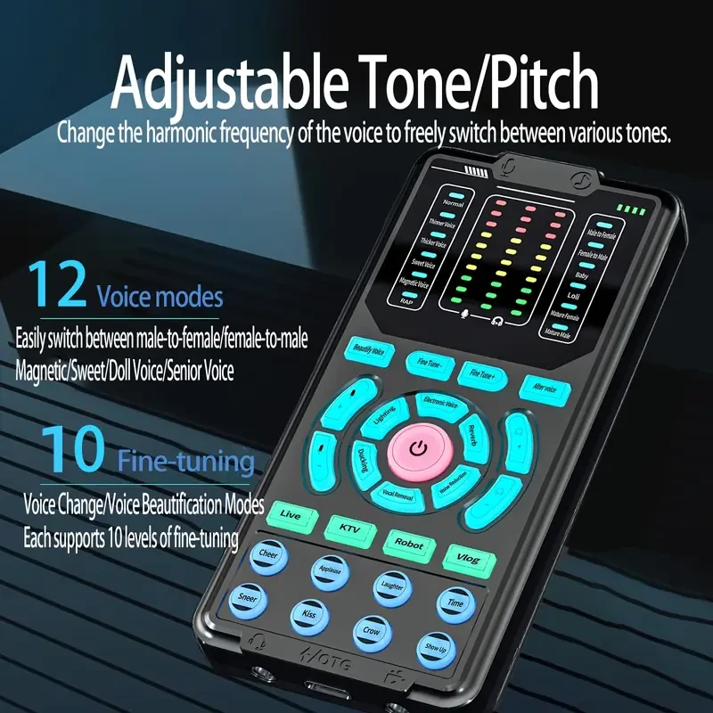 G9 Portable Sound Card Voice Changer  16 Voice Modes, Stereo Output, Earphones Included (Smartphone/PC/Xbox/PS5)