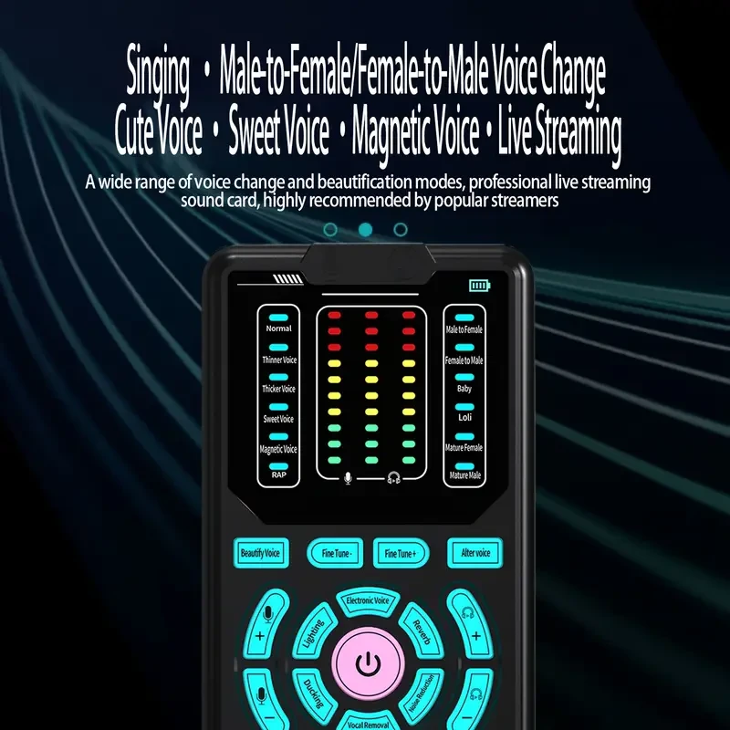 G9 Portable Sound Card Voice Changer  16 Voice Modes, Stereo Output, Earphones Included (Smartphone/PC/Xbox/PS5)