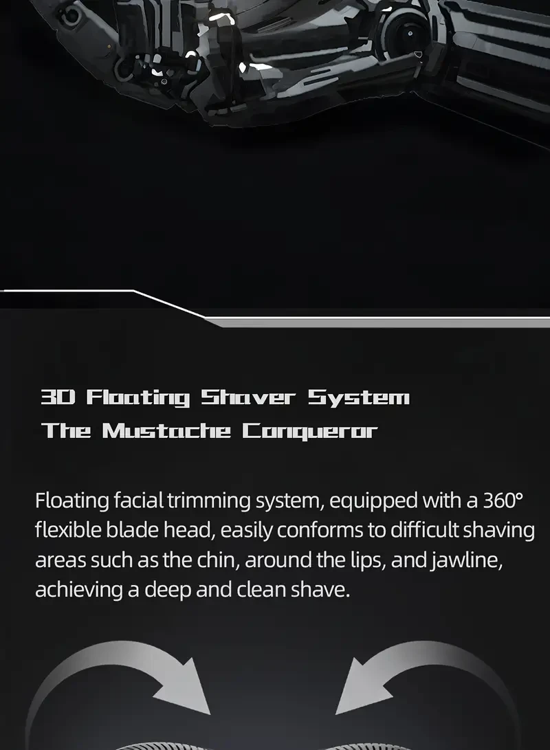 WITZIO Mech World Mens Electric Shaver  Dual Blades, Double-Ring Net, USB-Rechargeable (400 mAh), Portable Grooming Tool with Storage Box