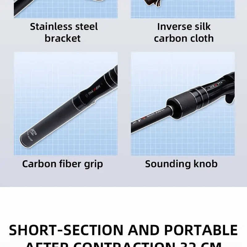 FISHINGFANS Ultralight Telescopic Lure Rod  Travel Spinning Rod (UL, Fast Action, Carbon Handle & Solid Tip)