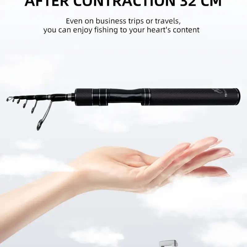 FISHINGFANS Ultralight Telescopic Lure Rod  Travel Spinning Rod (UL, Fast Action, Carbon Handle & Solid Tip)