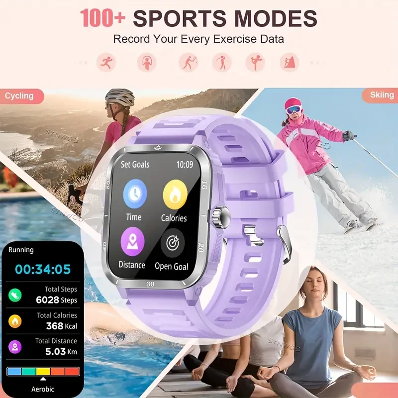 Synwoo Smart Watch  1.96" Call-Ready Fitness Watch (Wireless 5.3, IPX8, 430 mAh, iPhone & Android)
