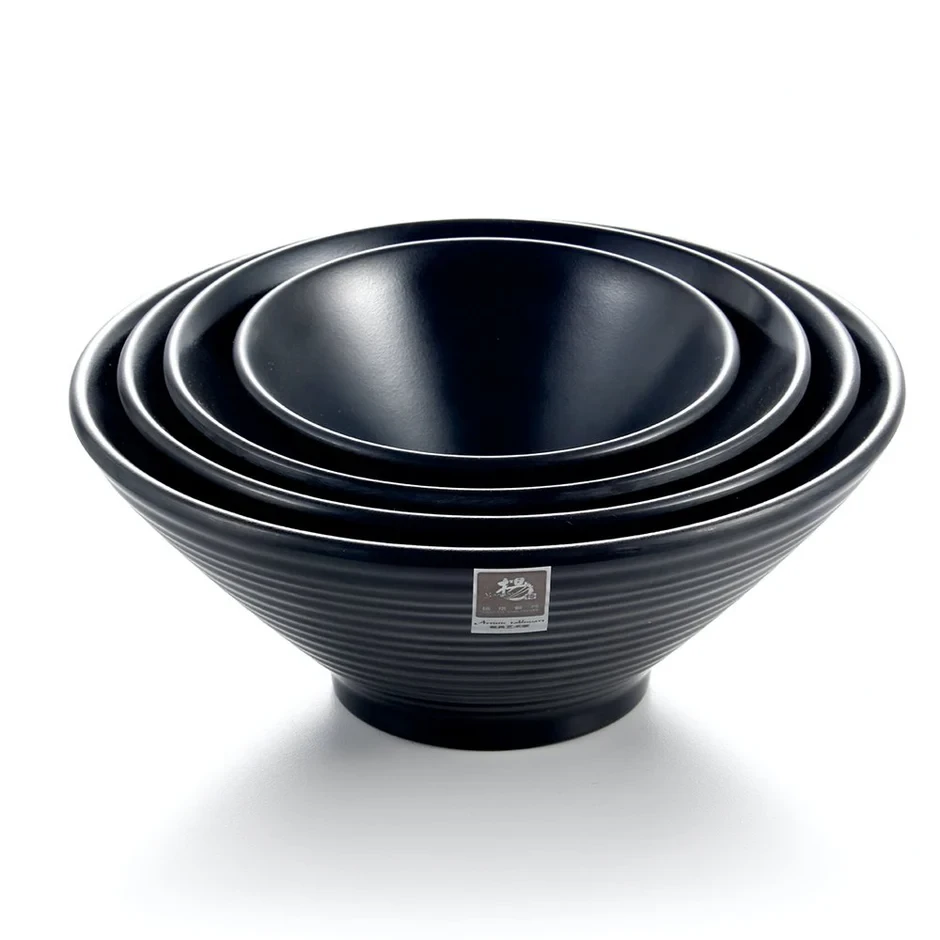 Melamine Open Flared Bowl Black 7"