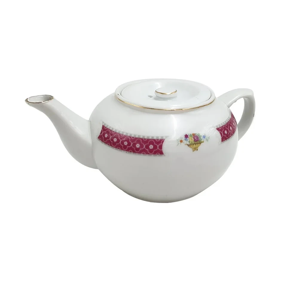 Crockery Tea Pot Rose Pattern #3 12cmx9cm