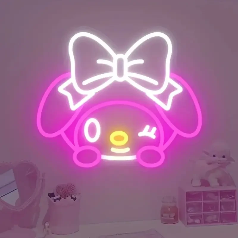 For My Melody Neon Wall Light  USB-Powered Pink Bow LED Lamp (Sanrio) Sweet, glowing charm for any NZ bedroom