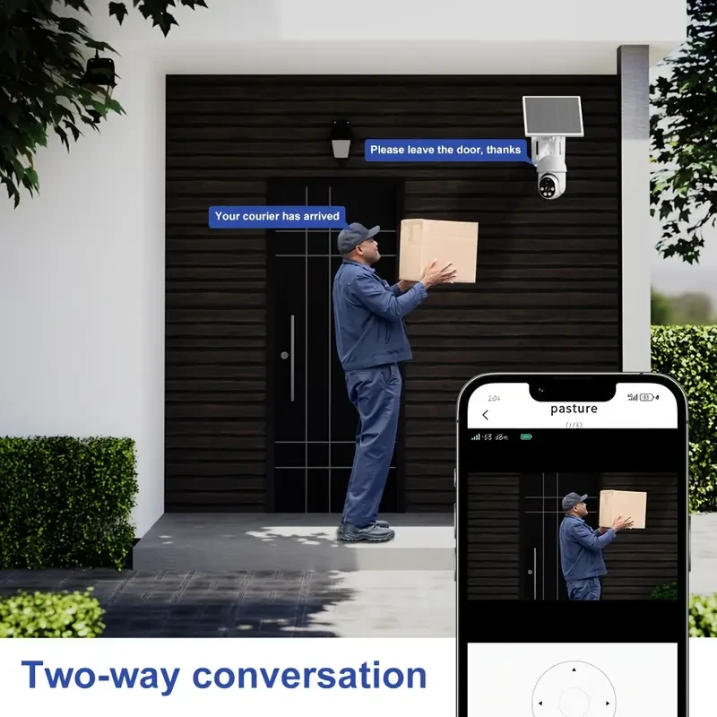 XIAOVV 1080P Solar-Powered Pan/Tilt Surveillance Camera  SIM Card, PIR Siren, Color Night Vision, Two-Way Audio