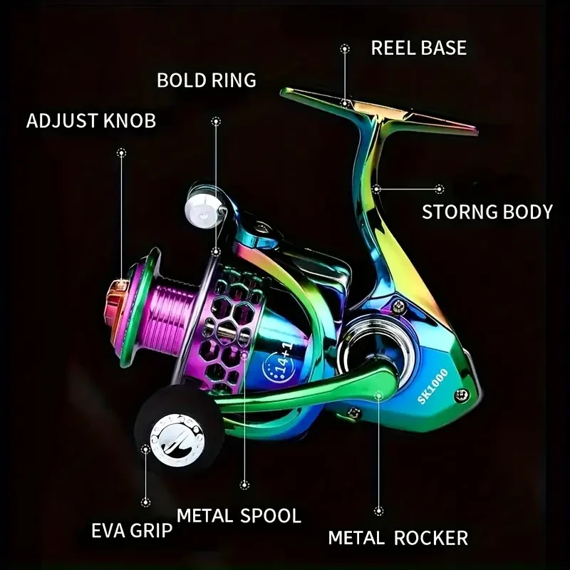 BILLINGS SK 10006000 Series Spinning Reel  5.0:1 / 4.7:1 Gear Ratio, 22 lb Max Drag, CNC Metal Rocker