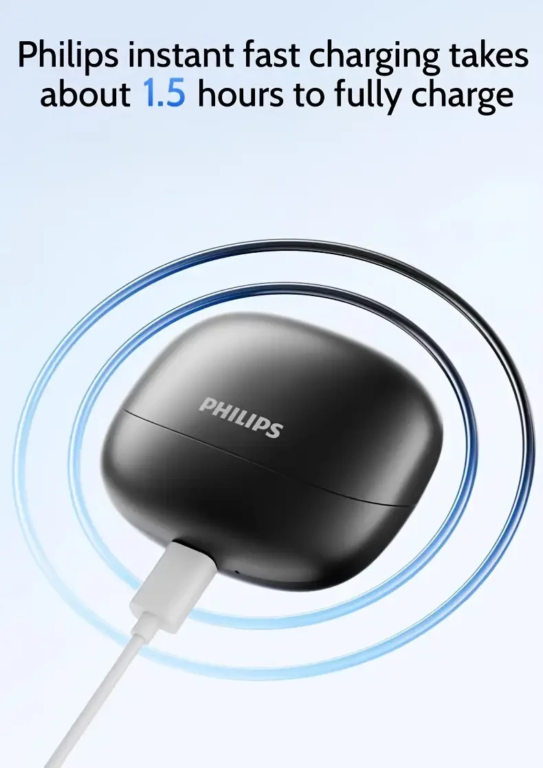 Philips Wireless Earbuds with Microphone  Stereo In-Ear, Stable Fit, Modern Everyday Sound