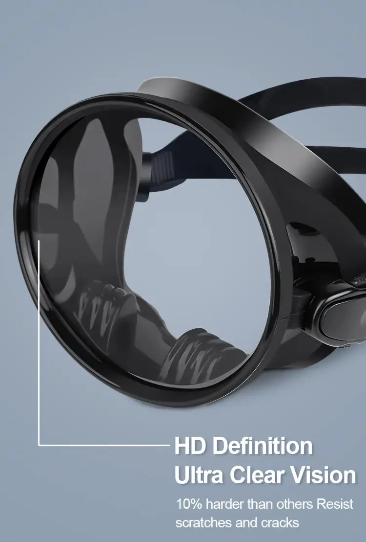 QINGSONG Classic Round Snorkel Mask  Frameless, Wide View, Soft Silicone