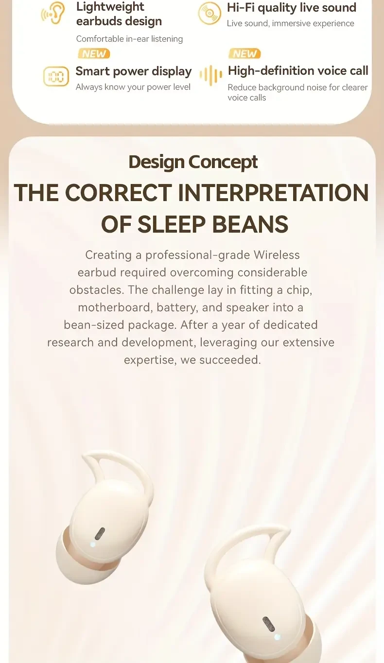 Acer OHR507 Wireless Sleep-Friendly Earbuds Comfort, Clarity & Long Battery Life