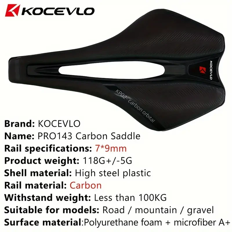 KOCEVLO Bicycle Saddle  Lightweight Carbon Comfort for Smooth, Stable Rides