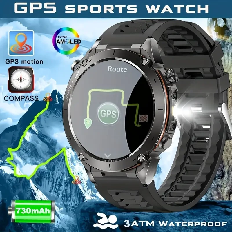 JJMMK Outdoor Smartwatch Rugged Design, High-Precision GPS & 170+ Sports Modes