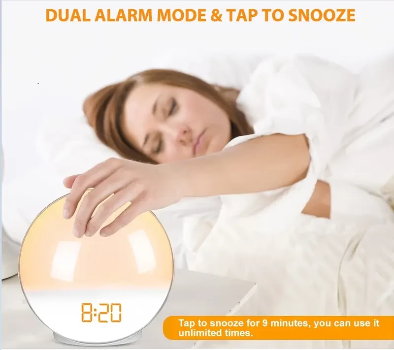 HALO LIGHT Sunrise Wake-Up Alarm Clock  Gentle, Modern & Smart