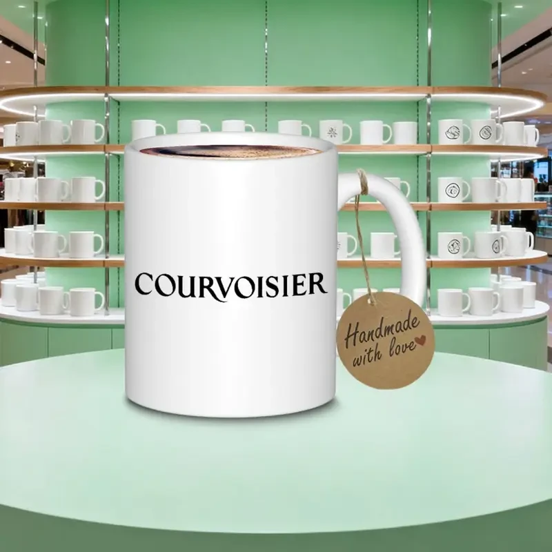 Courvoisier Logo Ceramic Coffee Mug  Classic, Elegant & Officially Branded